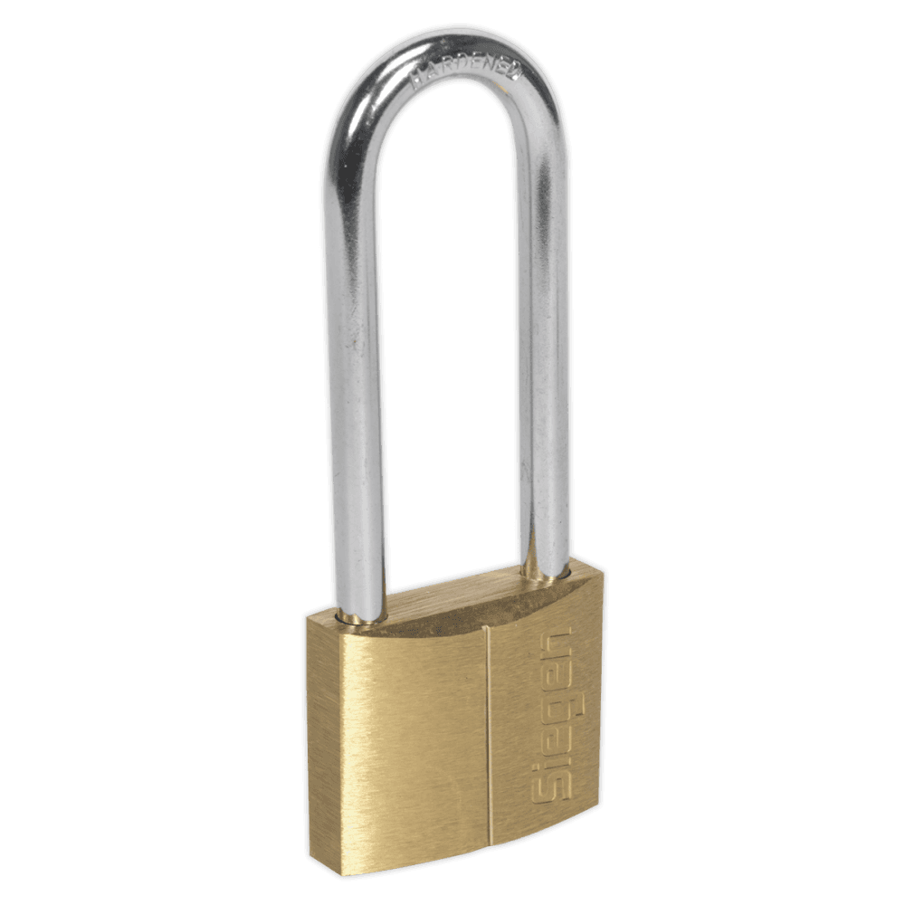 Sealey Brass Body Padlock with Brass Cylinder Long Shackle 40mm Model No-S0989