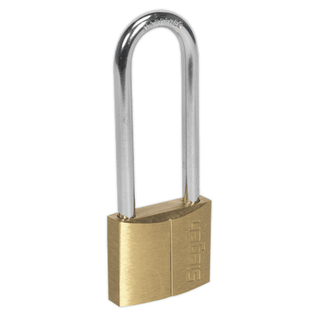 Sealey Brass Body Padlock with Brass Cylinder Long Shackle 40mm Model No-S0989