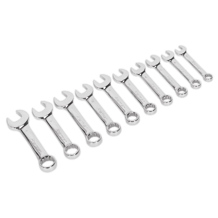 Sealey Combination Spanner Set 10pc Stubby Metric Model No-AK633