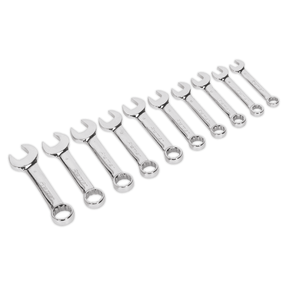 Sealey Combination Spanner Set 10pc Stubby Metric Model No-AK633