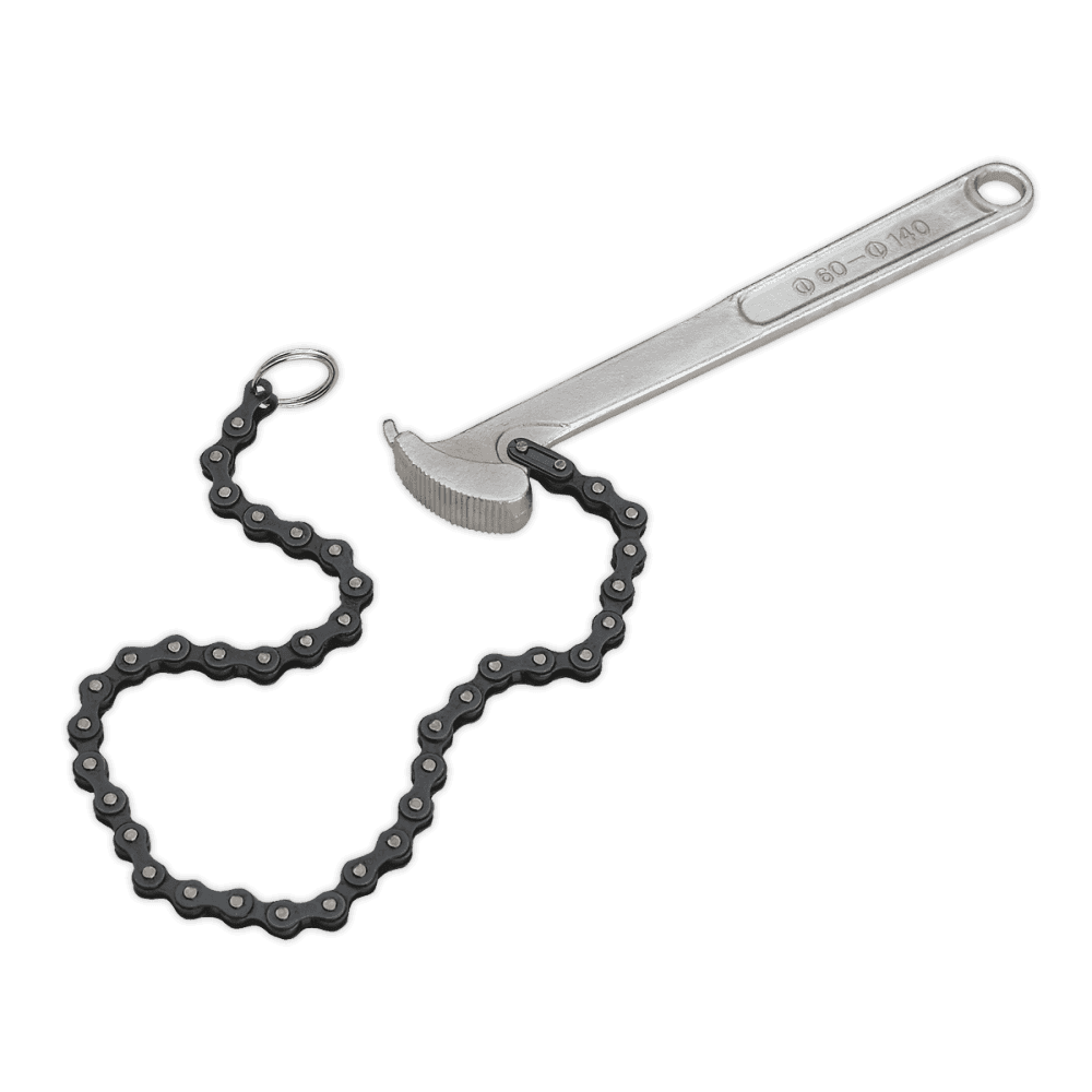 Sealey Oil Filter Chain Wrench 60-120mm Capacity Model No-AK6409