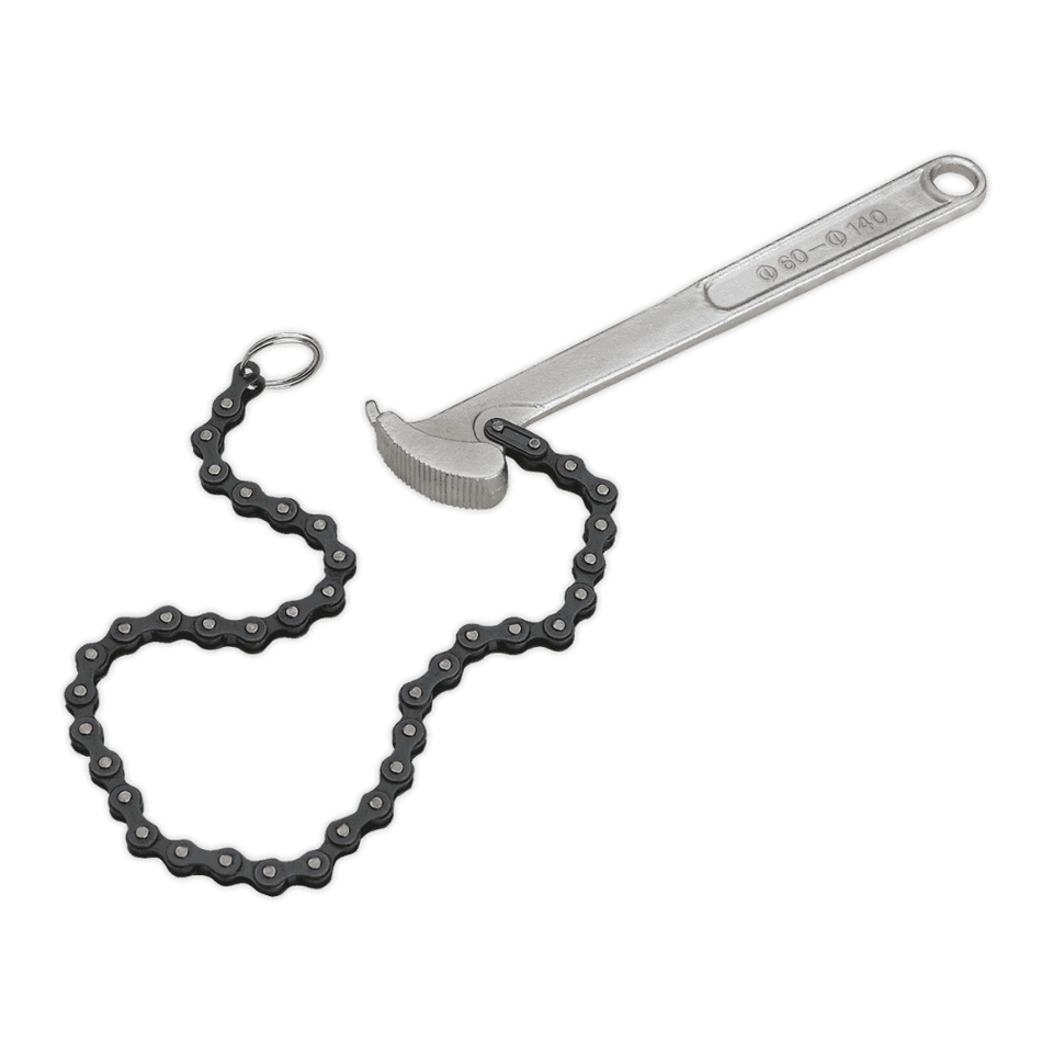 Sealey Oil Filter Chain Wrench 60-120mm Capacity Model No-AK6409
