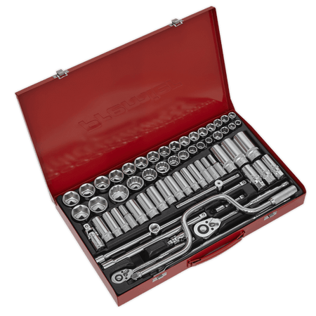 Sealey Socket Set 64pc 3/8" & 1/2"Sq Drive 6pt WallDrive - DuoMetric Model No-AK694