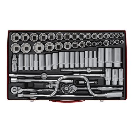 Sealey Socket Set 64pc 3/8" & 1/2"Sq Drive 6pt WallDrive - DuoMetric Model No-AK694