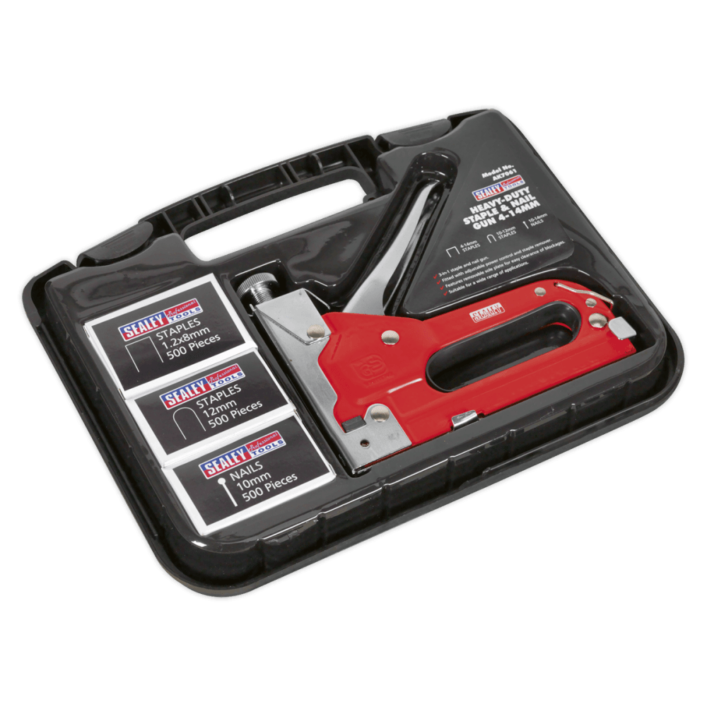Sealey Staple & Nail Gun Heavy-Duty 4-14mm Model No-AK7061