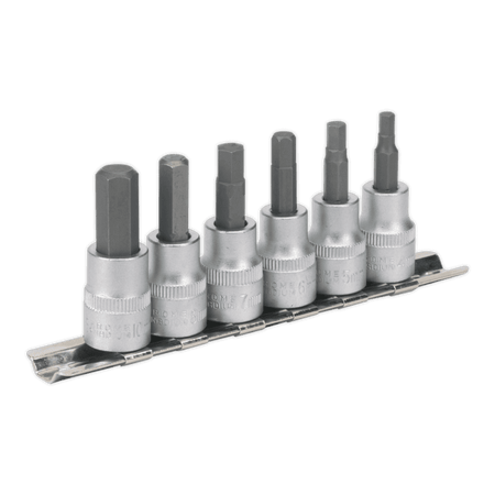 Sealey Hex Key Socket Set 6pc 3/8"Sq Drive Metric Model No-AK656