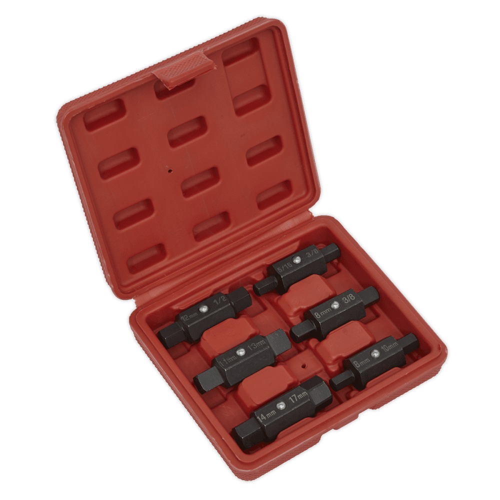 Sealey Oil Drain Plug Key Set 6pc Double End Model No-AK658