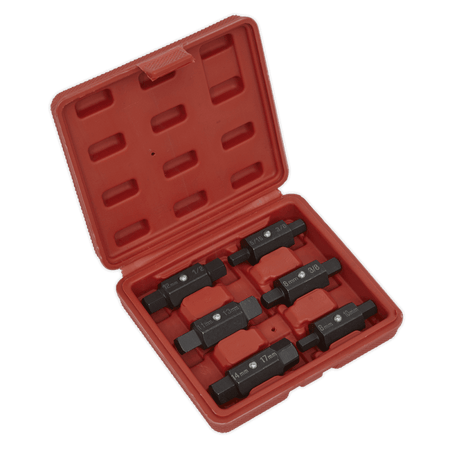 Sealey Oil Drain Plug Key Set 6pc Double End Model No-AK658