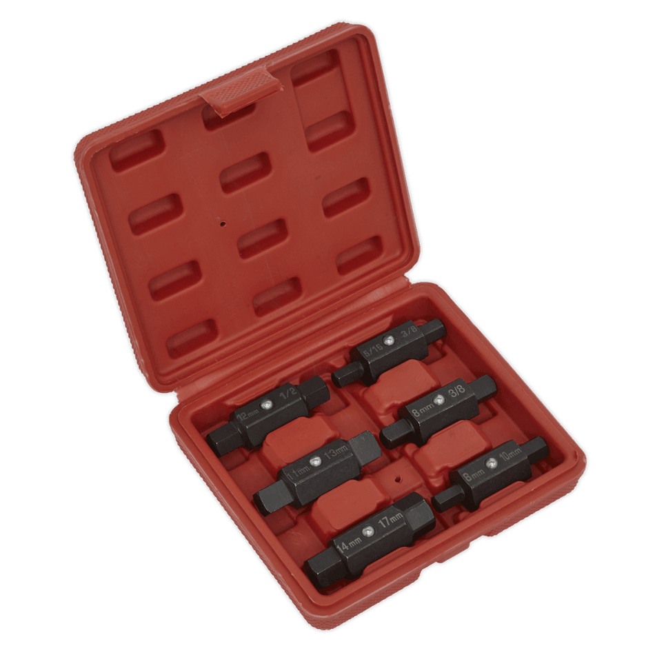 Sealey Oil Drain Plug Key Set 6pc Double End Model No-AK658