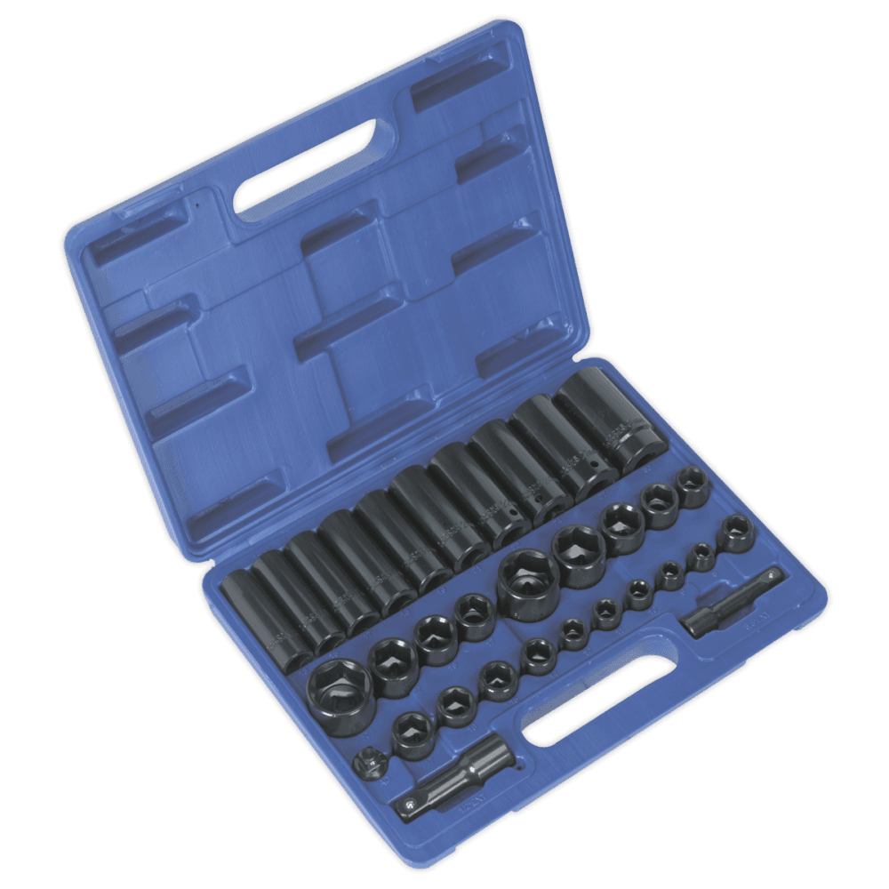 Sealey Impact Socket Set 32pc Standard/Deep 3/8" & 1/2"Sq Drive Metric/Imperial Model No-AK681