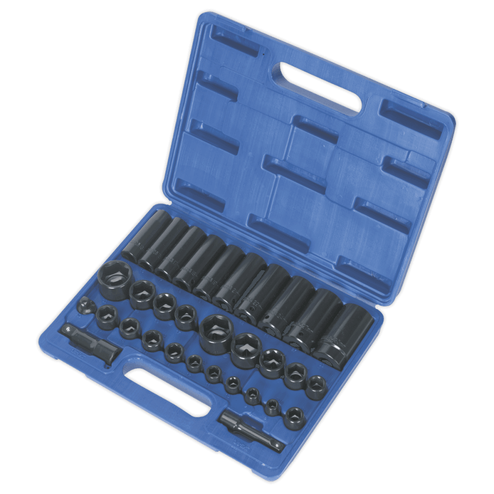Sealey Impact Socket Set 32pc Standard/Deep 3/8" & 1/2"Sq Drive Metric/Imperial Model No-AK681