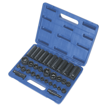 Sealey Impact Socket Set 32pc Standard/Deep 3/8" & 1/2"Sq Drive Metric/Imperial Model No-AK681