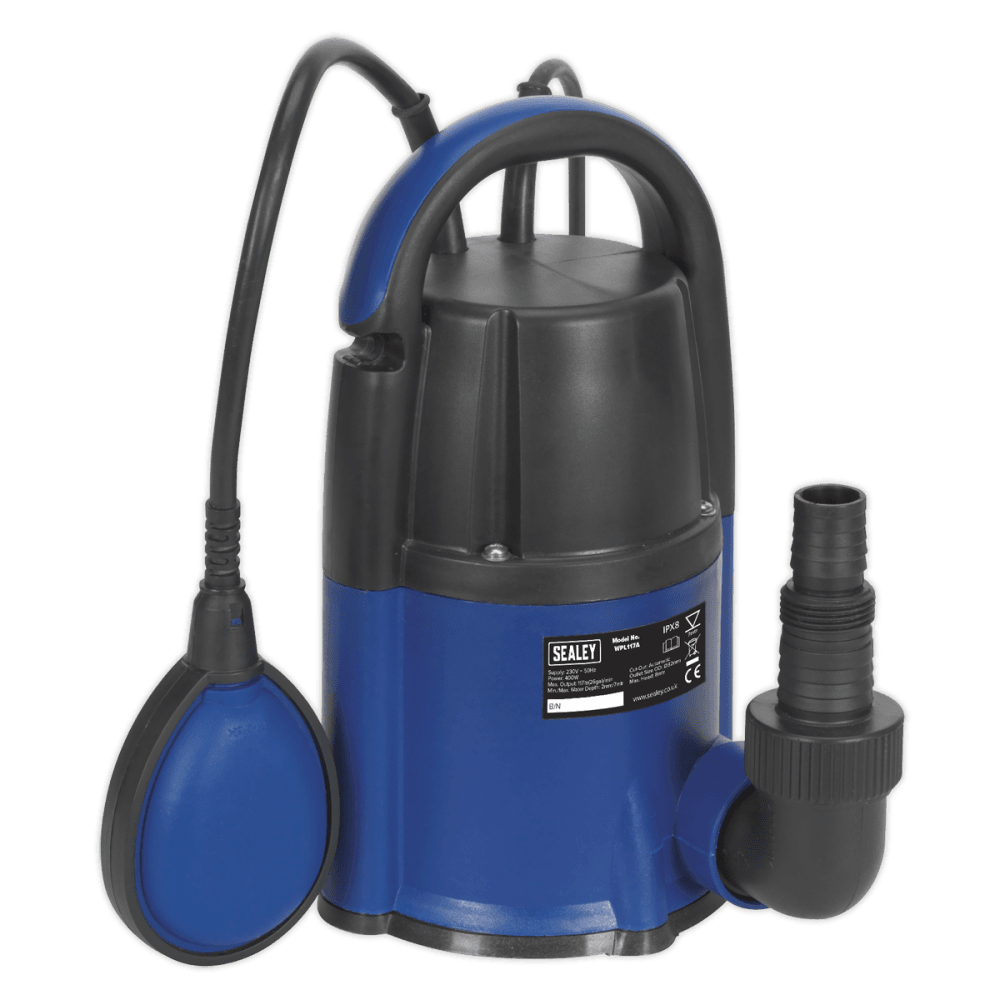 Sealey Submersible Water Pump Automatic Low Level 2mm 117ltr/min 230V Model No-WPL117A
