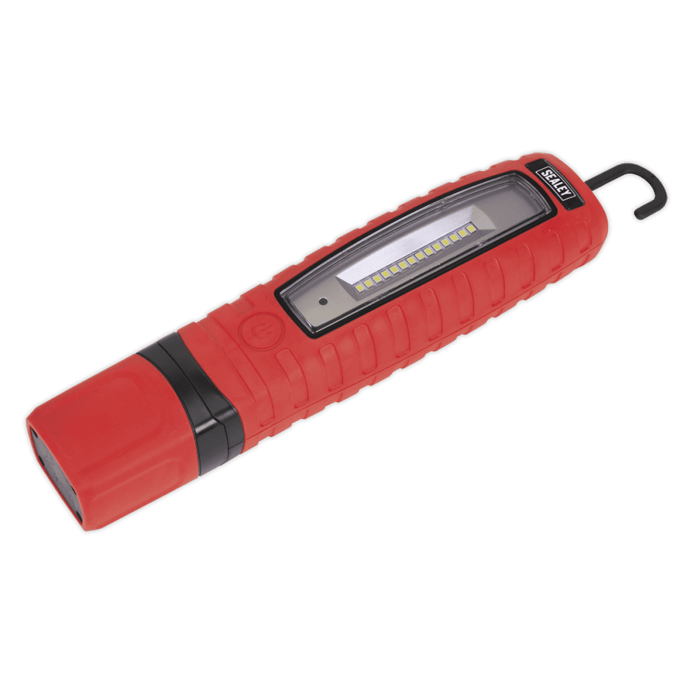 Sealey Cordless 360Â¶Ãº 10 SMD + 3W LED Rechargeable Inspection Lamp Red Lithium-ion Model No-LED360R
