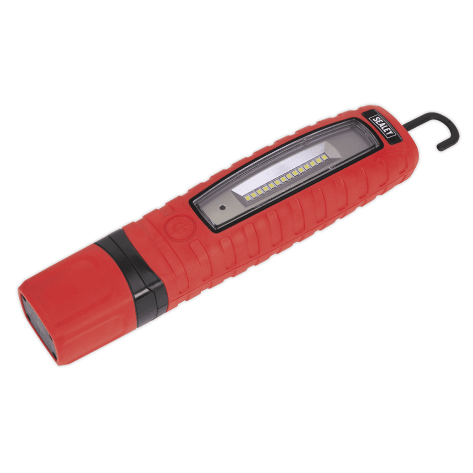 Sealey Cordless 360Â¶Ãº 10 SMD + 3W LED Rechargeable Inspection Lamp Red Lithium-ion Model No-LED360R