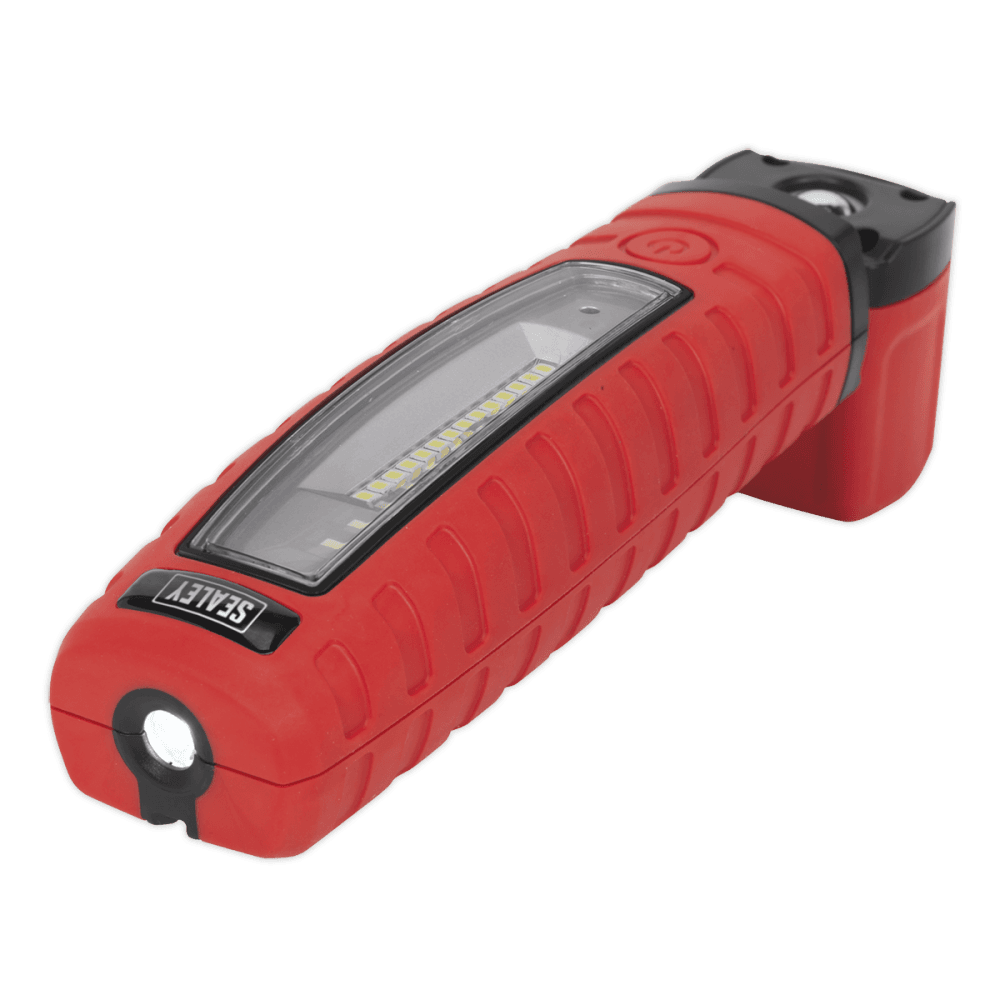 Sealey Cordless 360Â¶Ãº 10 SMD + 3W LED Rechargeable Inspection Lamp Red Lithium-ion Model No-LED360R