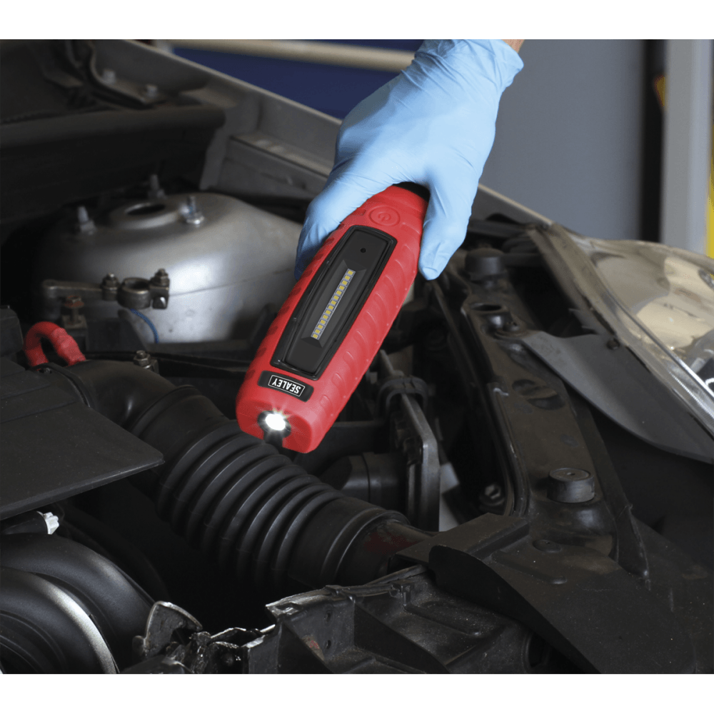 Sealey Cordless 360Â¶Ãº 10 SMD + 3W LED Rechargeable Inspection Lamp Red Lithium-ion Model No-LED360R