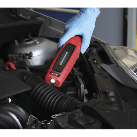 Sealey Cordless 360Â¶Ãº 10 SMD + 3W LED Rechargeable Inspection Lamp Red Lithium-ion Model No-LED360R