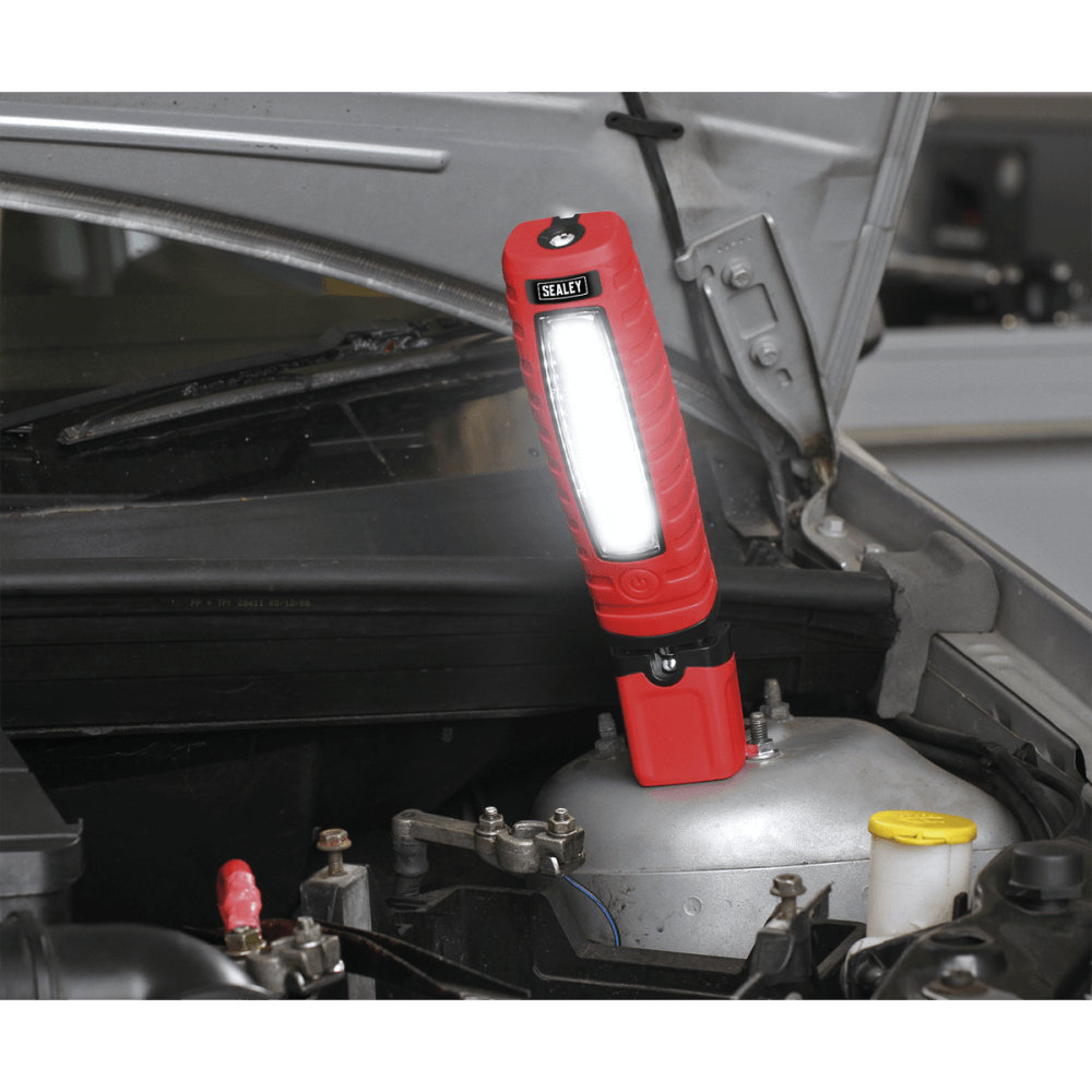 Sealey Cordless 360Â¶Ãº 10 SMD + 3W LED Rechargeable Inspection Lamp Red Lithium-ion Model No-LED360R