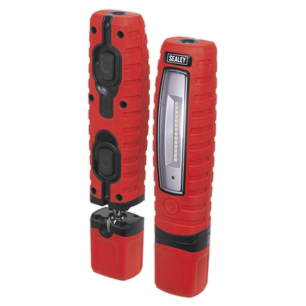 Sealey Cordless 360Â¶Ãº 10 SMD + 3W LED Rechargeable Inspection Lamp Red Lithium-ion Model No-LED360R