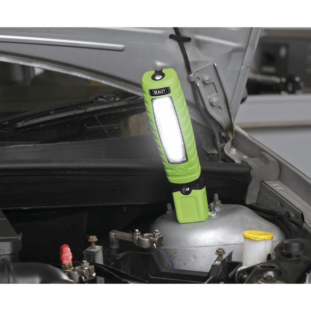 Sealey Cordless 360Â¶Ãº 10 SMD + 3W LED Rechargeable Inspection Lamp Green Lithium-ion Model No-LED360G