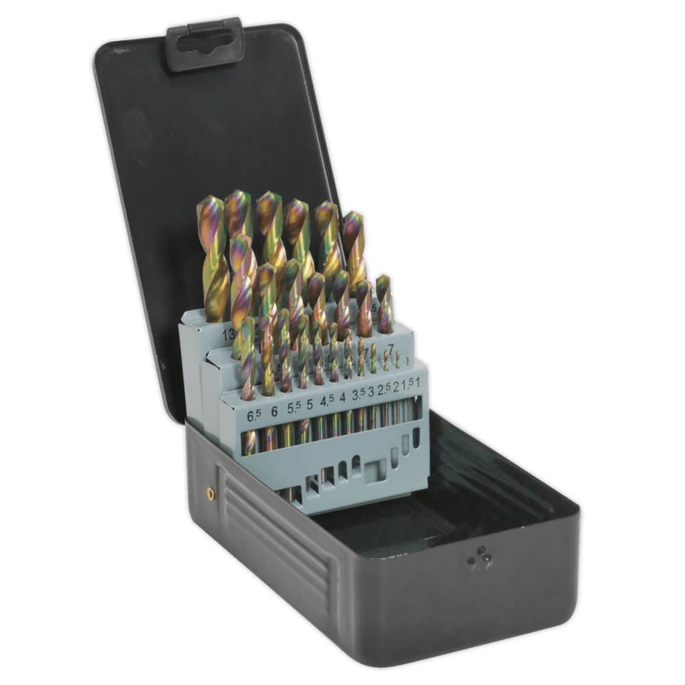 Sealey HSS Drill Bit Set 25pc Titanium Coated - Metric Model No-S0938