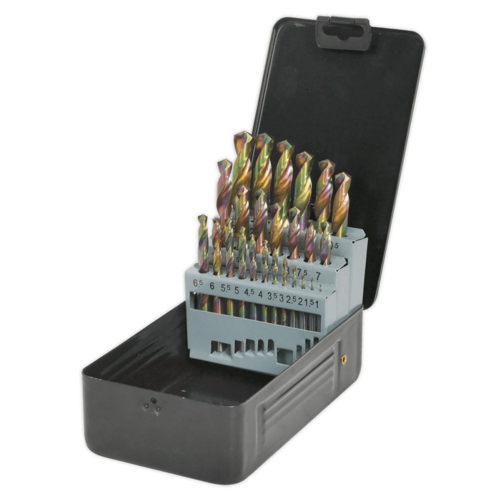 Sealey HSS Drill Bit Set 25pc Titanium Coated - Metric Model No-S0938
