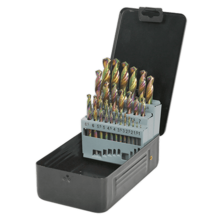 Sealey HSS Drill Bit Set 25pc Titanium Coated - Metric Model No-S0938