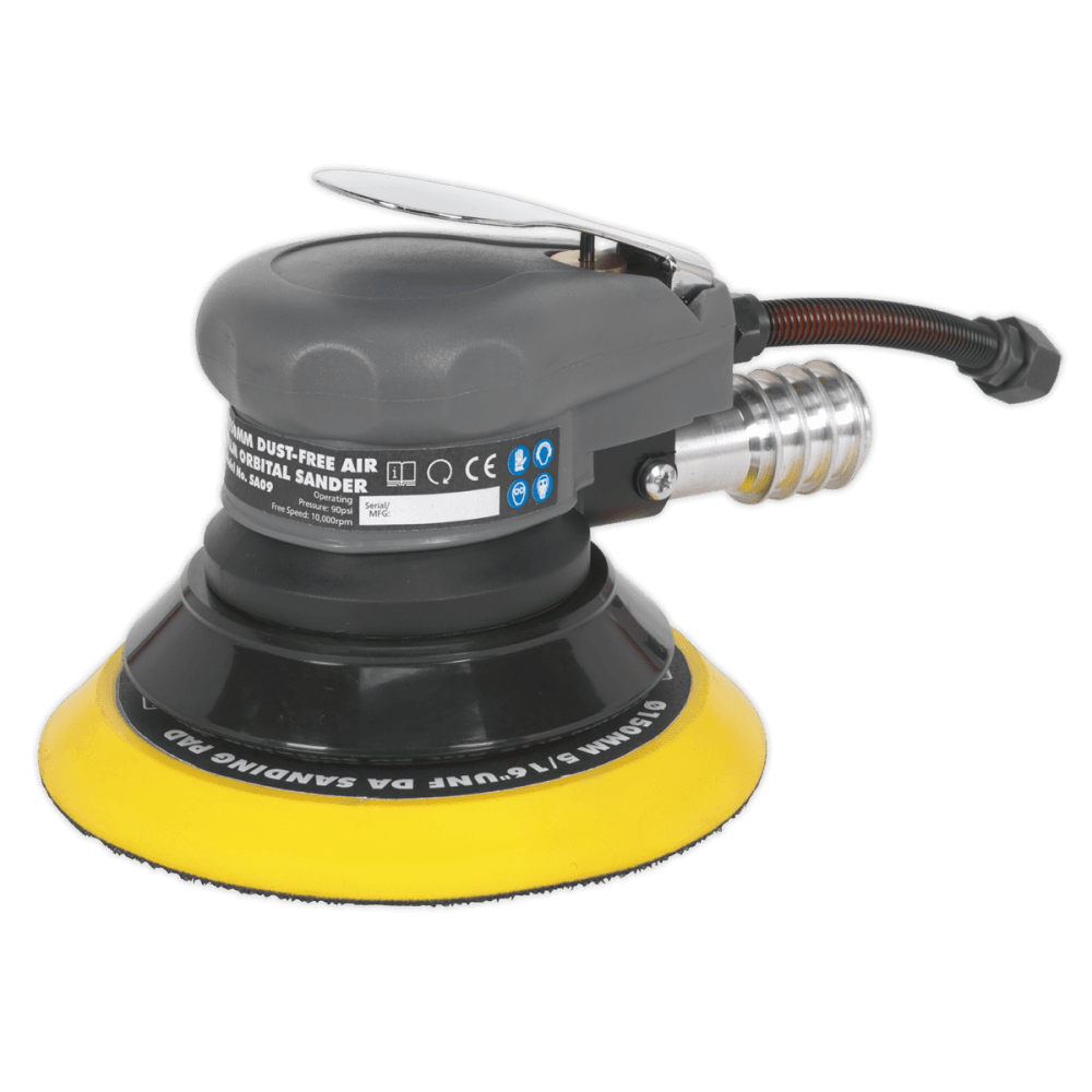 Sealey Air Palm Orbital Sander 150mm Dust-Free Model No-SA09