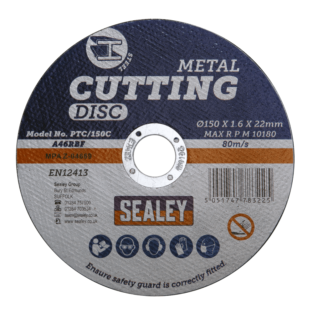 Sealey Cutting Disc 150 x 1.6mm 22mm Bore Model No-PTC/150C