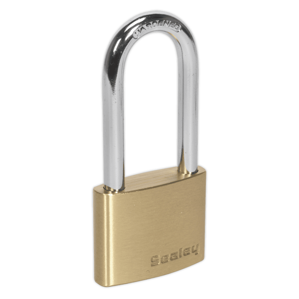 Sealey Brass Body Padlock Long Shackle 50mm Model No-PL102L