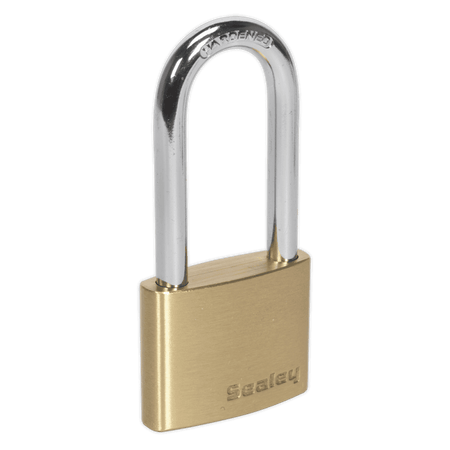 Sealey Brass Body Padlock Long Shackle 50mm Model No-PL102L