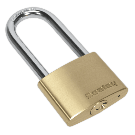 Sealey Brass Body Padlock Long Shackle 50mm Model No-PL102L
