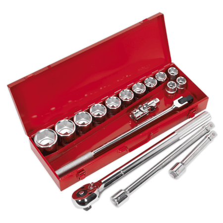 Sealey Socket Set 17pc 3/4"Sq Drive WallDrive Metric Model No-AK2597