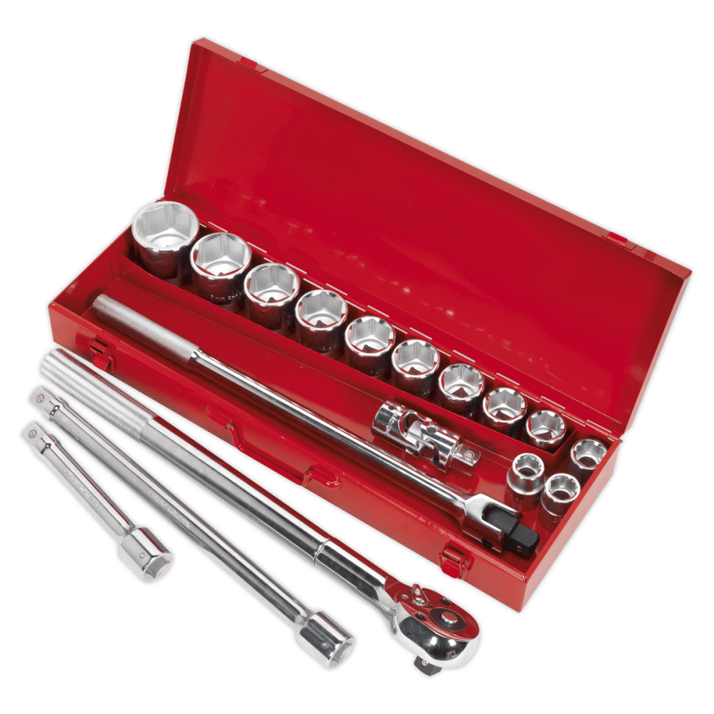 Sealey Socket Set 17pc 3/4"Sq Drive WallDrive Metric Model No-AK2597