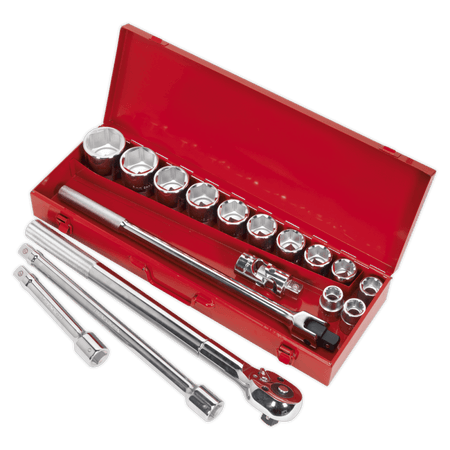Sealey Socket Set 17pc 3/4"Sq Drive WallDrive Metric Model No-AK2597