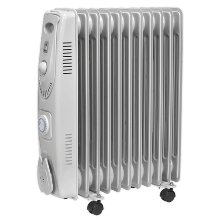 Sealey Oil Filled Radiator 2500W/230V 11 Element with Timer Model No-RD2500T