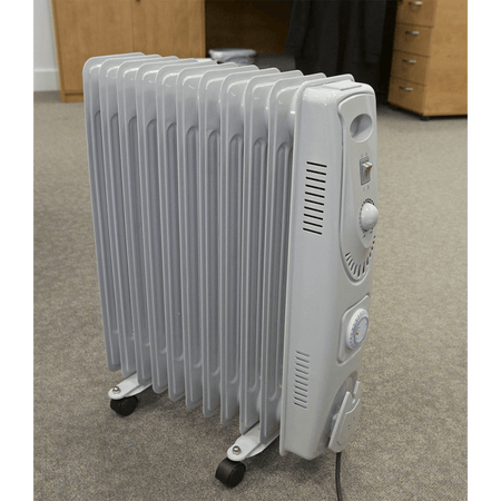 Sealey Oil Filled Radiator 2500W/230V 11 Element with Timer Model No-RD2500T