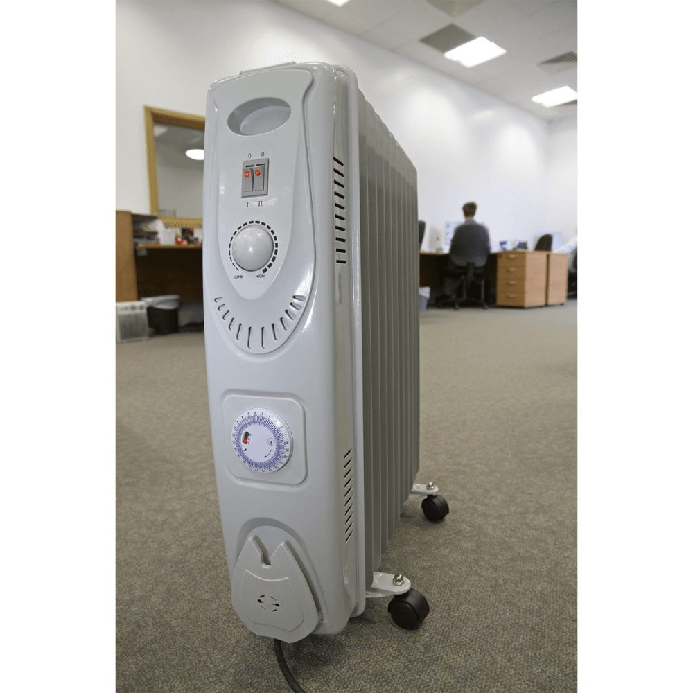 Sealey Oil Filled Radiator 2500W/230V 11 Element with Timer Model No-RD2500T