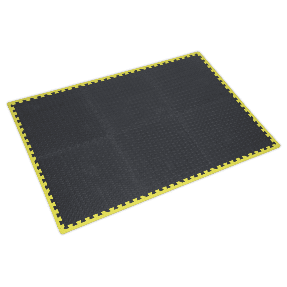Sealey Interlocking Comfort Workshop Mat Set 1240 x 1825mm with Hi-Vis Edges Model No-MIC1218Y3