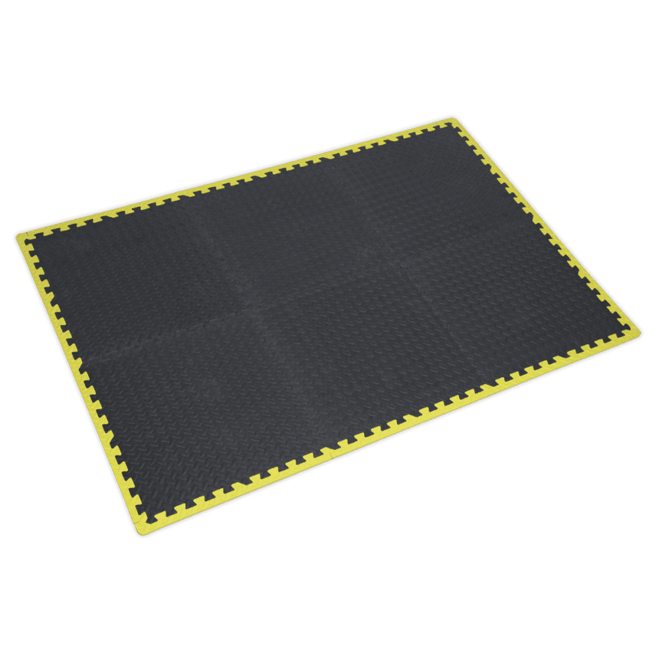Sealey Interlocking Comfort Workshop Mat Set 1240 x 1825mm with Hi-Vis Edges Model No-MIC1218Y3