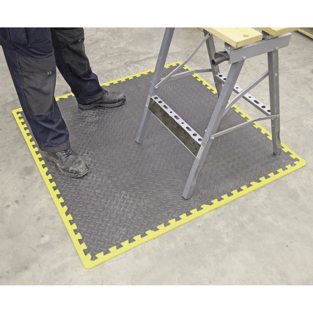 Sealey Interlocking Comfort Workshop Mat Set 1240 x 1825mm with Hi-Vis Edges Model No-MIC1218Y3