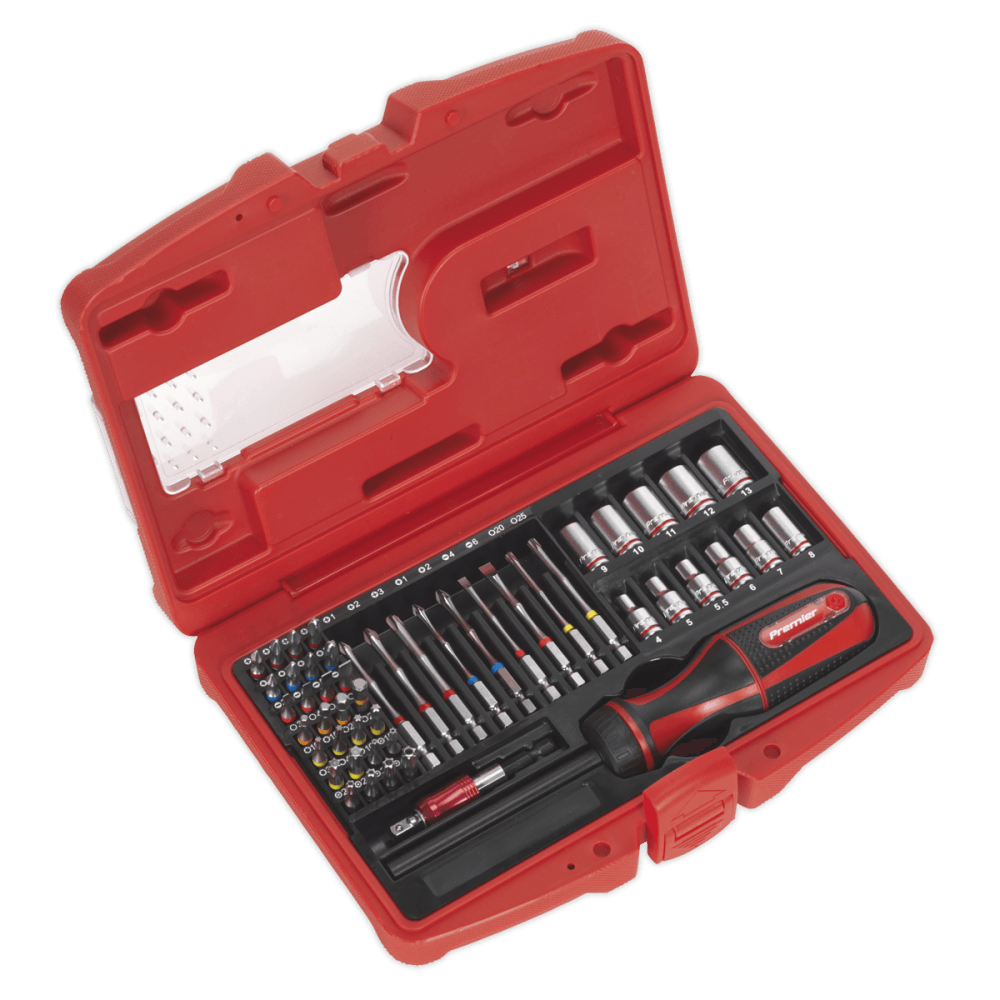 Sealey Fine Tooth Ratchet Screwdriver & Accessory Set 51pc Model No-AK64903