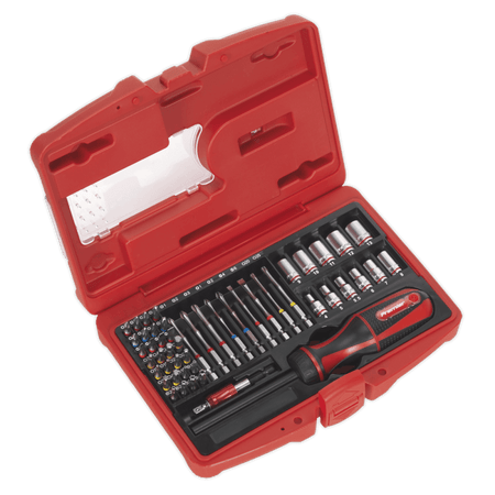 Sealey Fine Tooth Ratchet Screwdriver & Accessory Set 51pc Model No-AK64903