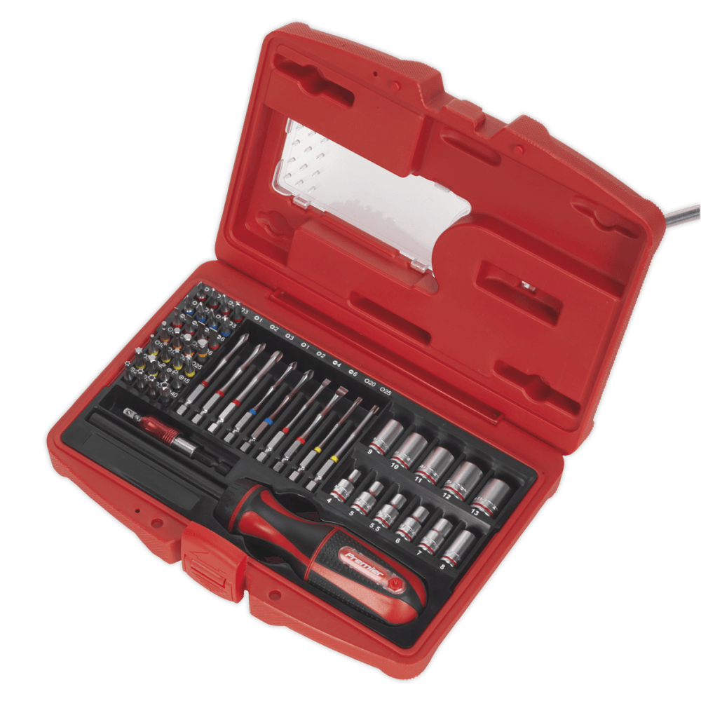 Sealey Fine Tooth Ratchet Screwdriver & Accessory Set 51pc Model No-AK64903