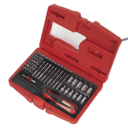 Sealey Fine Tooth Ratchet Screwdriver & Accessory Set 51pc Model No-AK64903