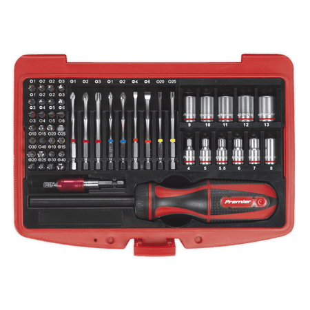 Sealey Fine Tooth Ratchet Screwdriver & Accessory Set 51pc Model No-AK64903