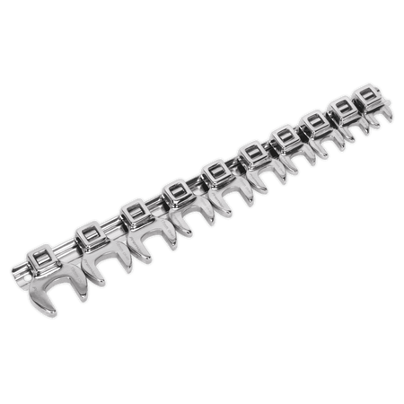 Sealey Crow's Foot Open End Spanner Set 10pc 3/8"Sq Drive Metric Model No-AK5989