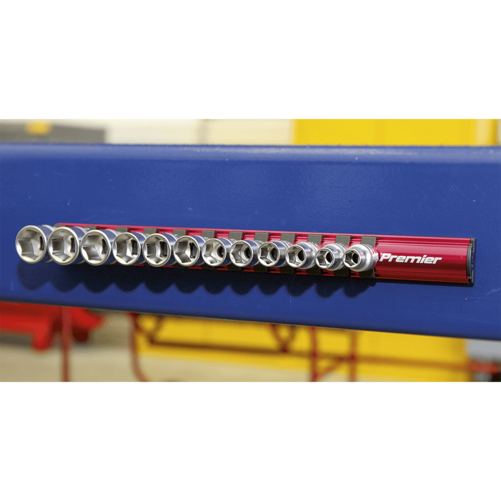 Sealey Socket Retaining Rail Magnetic 3/8"Sq Drive 12 Clips Model No-AK27083