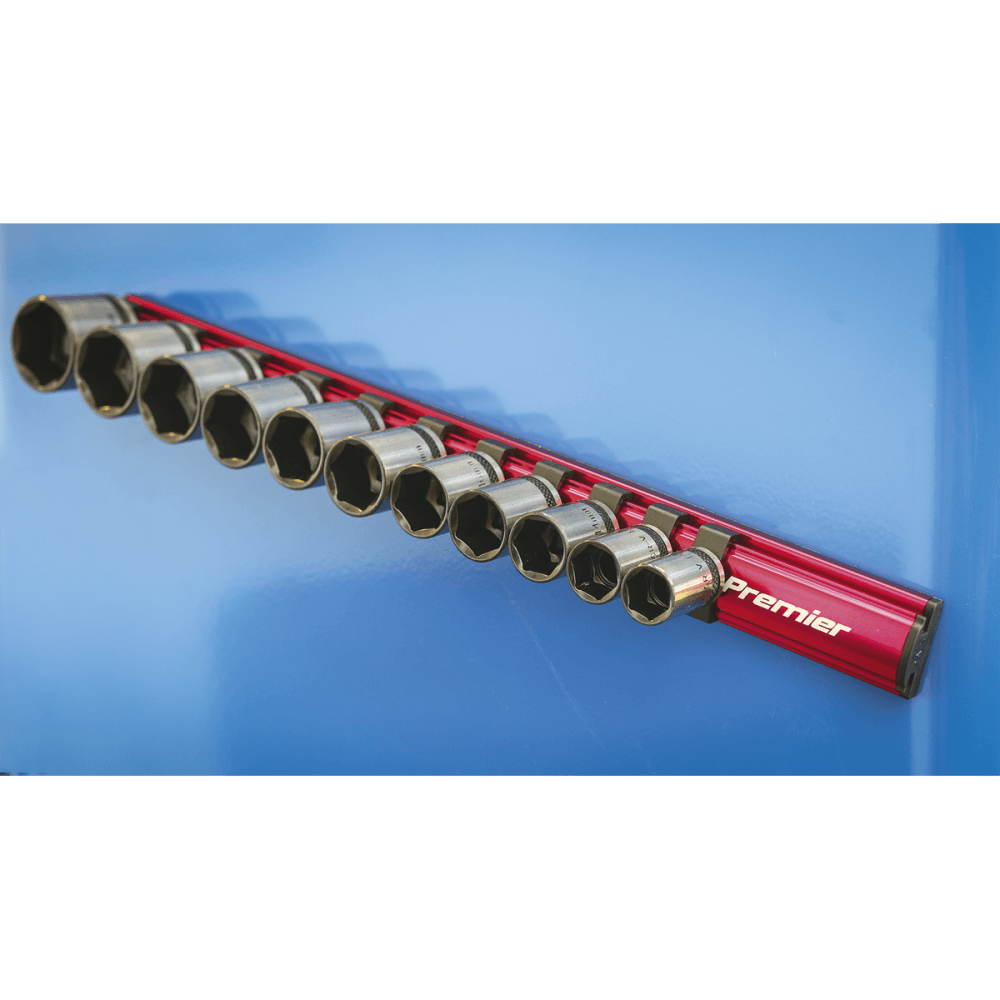 Sealey Socket Retaining Rail Magnetic 3/8"Sq Drive 12 Clips Model No-AK27083